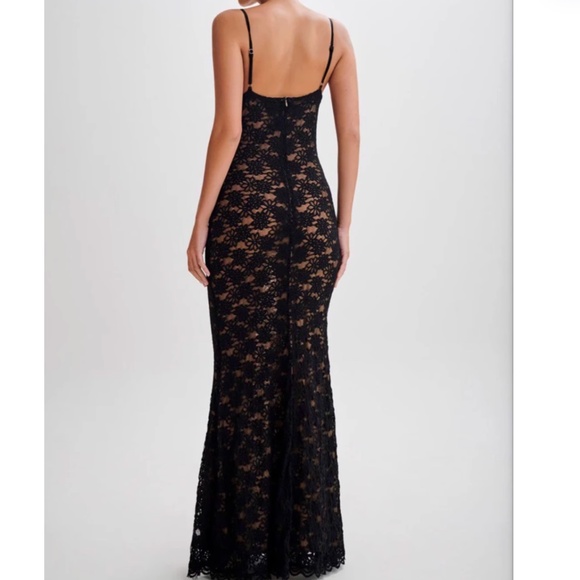 BEST MESHKI Joelle Lace Cupped Maxi Dress Gown Black Cocktail Party XXS/XS/Small - Picture 13 of 15